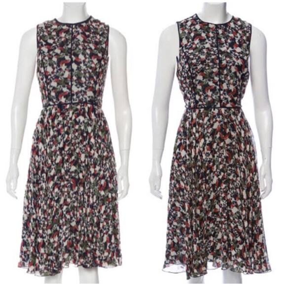 Jason Wu Silk Geometric Abstract Print Dress Size 6 A-Line Sleeveless EUC Black - Picture 1 of 12